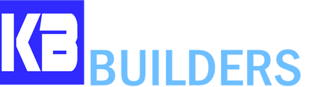 Kinetic Builders Corp. logo featuring the initials "KB" in blue and white, representing a commercial construction company focused on leadership and client trust.