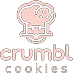 Crumbl Cookies logo featuring a chef with a cookie, representing quality baked goods and brand identity.